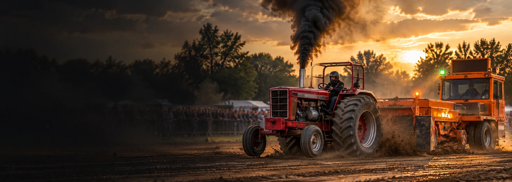 Traktor beim Tractor Pulling in voller Fahrt
